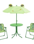 vidaXL 3dílný dětský zahradní bistro set se slunečníkem zelený