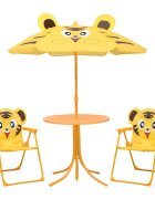 vidaXL 3dílný dětský zahradní bistro set se slunečníkem žlutý