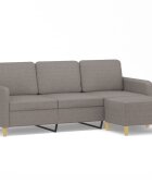 vidaXL 3místná pohovka s podnožkou taupe 180 cm textil