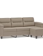 vidaXL 3místná pohovka s podnožkou taupe 180 cm tkanina z mikrovlákno