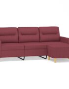vidaXL 3místná pohovka s podnožkou vínová 180 cm textil