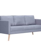 vidaXL 3místná pohovka textil světle šedá