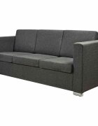 vidaXL 3místná pohovka textil tmavě šedá