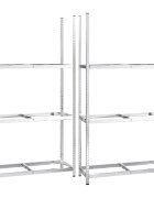 vidaXL 3patrové regály na pneumatiky 2 ks stříbrné 110x40x200 cm ocel