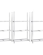 vidaXL 3patrové regály na pneumatiky 3 ks stříbrné 110x40x200 cm ocel