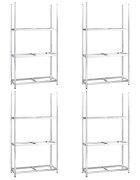 vidaXL 3patrové regály na pneumatiky 4 ks stříbrné 110x40x200 cm ocel