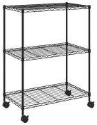 vidaXL 3patrový úložný regál na kolečkách 60 x 35 x 81 cm černý 150 kg