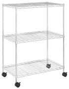 vidaXL 3patrový úložný regál na kolečkách 60 x 35 x 81 cm chrom 150 kg