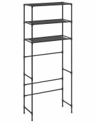 vidaXL 3patrový úložný regál nad pračku černý 69 x 28 x 169 cm