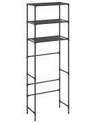 vidaXL 3patrový úložný regál nad WC černý 53 x 28 x 169 cm