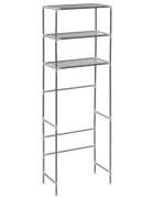 vidaXL 3patrový úložný regál nad WC stříbrný 53 x 28 x 169 cm