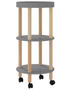 vidaXL 3patrový vozík šedý 38 x 38 x 82 cm kompozitní dřevo a borovice