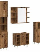 vidaXL 4dílná koupelnová sestava old wood kompozitní dřevo