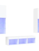 vidaXL 5dílná obývací stěna s LED osvětlením bílá kompozitní dřevo
