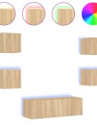 vidaXL 5dílná obývací stěna s LED osvětlením dub sonoma