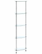 vidaXL 5patrová police průhledná 30 × 30 × 130 cm tvrzené sklo