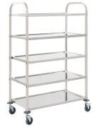 vidaXL 5patrový kuchyňský vozík 107 x 55 x 147 cm nerezová ocel