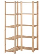 vidaXL 5patrový úložný regál rohový 825x825x170 cm masivní borovice