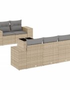 vidaXL 6dílná zahradní sedací souprava s poduškami béžová polyratan