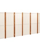 vidaXL 6dílný paraván krémově bílý 420 x 180 cm