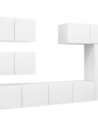 vidaXL 6dílný set TV skříněk bílý kompozitní dřevo