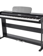 vidaXL 88klávesové digitální piano s pedály černá melaminová deska
