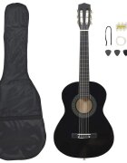 vidaXL 8dílný set klasická kytara pro začátečníky černá 1/2 34''