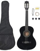 vidaXL 8dílný set klasická kytara pro začátečníky černá 3/4 36''