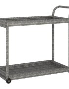 vidaXL Barový vozík šedý 100 x 45 x 83 cm polyratan