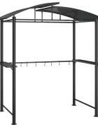 vidaXL BBQ altán s bočními policemi antracitový 210x114x230 cm ocel