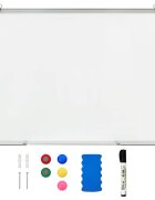vidaXL Bílá magnetická tabule stíratelná za sucha 90 x 60 cm ocel