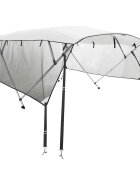 vidaXL Bimini stříška se 4 oblouky a bočnicemi 243x(230–244)x137 cm