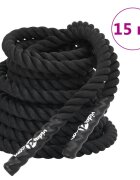 vidaXL Bojové lano černé 15 m 11 kg polyester