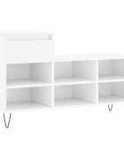 vidaXL Botník bílý s vysokým leskem 102x36x60 cm kompozitní dřevo