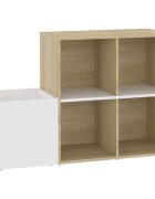 vidaXL Botník do předsíně bílý a dub sonoma 105x355x70 cm kompozit
