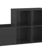 vidaXL Botník do předsíně šedý lesklý 105x355x70 cm kompozitní dřevo