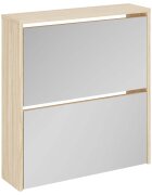 vidaXL Botník dvoupatrový zrcadlo dub 63 x 17 x 67 cm