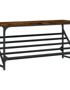 vidaXL Botník kouřový dub 90 x 30 x 45 cm kompozitní dřevo