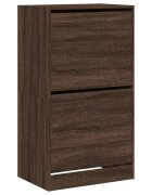 vidaXL Botník se 2 výklopnými zásuvkami hnědý dub 60 x 42 x 108 cm