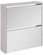 vidaXL Botník se zrcadlem 2patrový betonově šedá 63 x 17 x 67 cm
