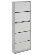 vidaXL Botník se zrcadlem 5patrový šedý sonoma 63 x 17 x 1695 cm