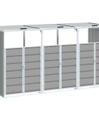 vidaXL Box na 3 popelnice šedý 216 x 81 x 115 cm ocel