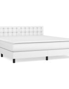 vidaXL Box spring postel s matrací bílá 180x200 cm umělá kůže