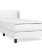 vidaXL Box spring postel s matrací bílá 80 x 200 cm umělá kůže