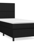 vidaXL Box spring postel s matrací černá 100 x 200 cm textil