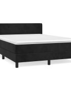 vidaXL Box spring postel s matrací černá 140 x 190 cm samet
