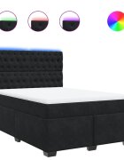 vidaXL Box spring postel s matrací černá 140 x 190 cm samet