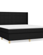 vidaXL Box spring postel s matrací černá 160x200 cm textil
