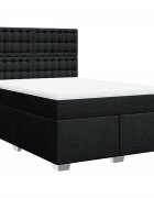 vidaXL Box spring postel s matrací černá 160x200 cm textil