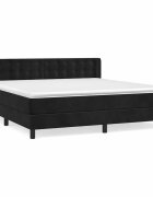 vidaXL Box spring postel s matrací černá 180x200 cm samet